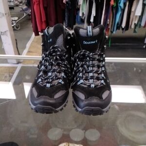 BearPaw Black and Light Blue Outdoor Boots
